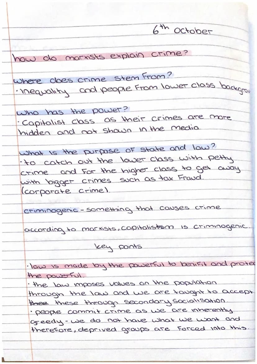 Crime and Deviance..
7th September
-
Crime 3 act which breaks laws decided by
the government ~ it is illegal.
Deviance-breaking a social nor