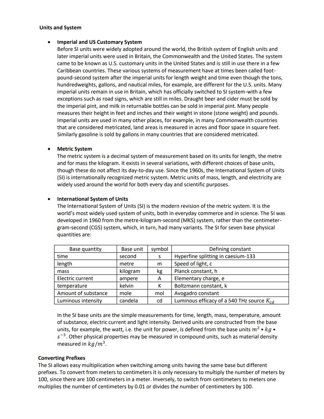 # Measurements

Definition
Measurement is the assignment of a number to a characteristic of an object or event, which can be
compared with o