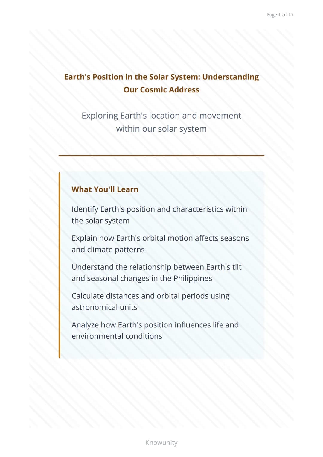 Earth's Position in the Solar System: Understanding
Our Cosmic Address
Exploring Earth's location and movement
within our solar system
What 