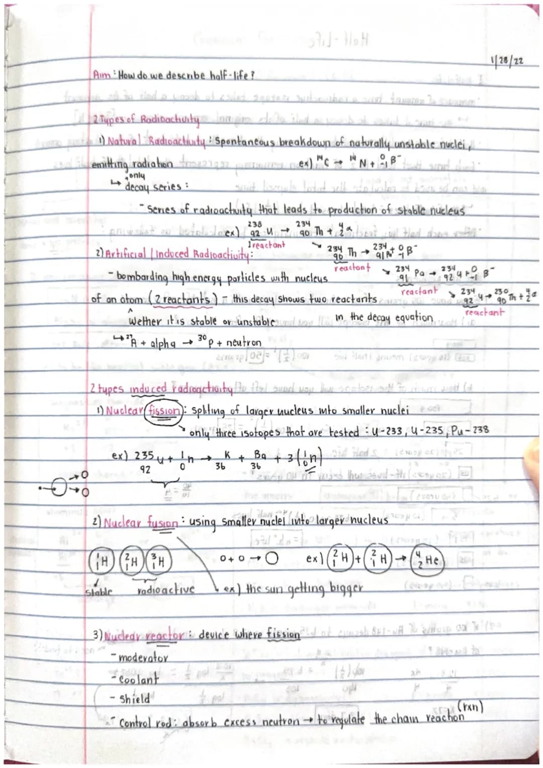 Aim: How do we describe half-life?
face the fa thad a limask of asted geoteer subenher a word. Aaveran 3 sawan"
[ 2 Types of Radioactivity l