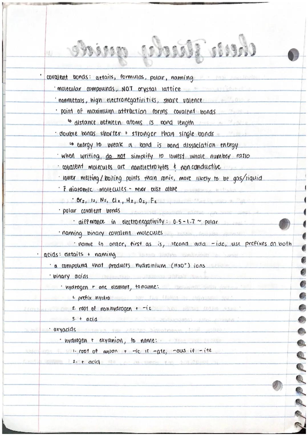 # chem Struly guide

U4

1. polyatomic ions 4 important ions

   a. CzH3O2/CH3COO

   b. C204 oxalate

   2. POY phosphate

   d. Soy sulfat