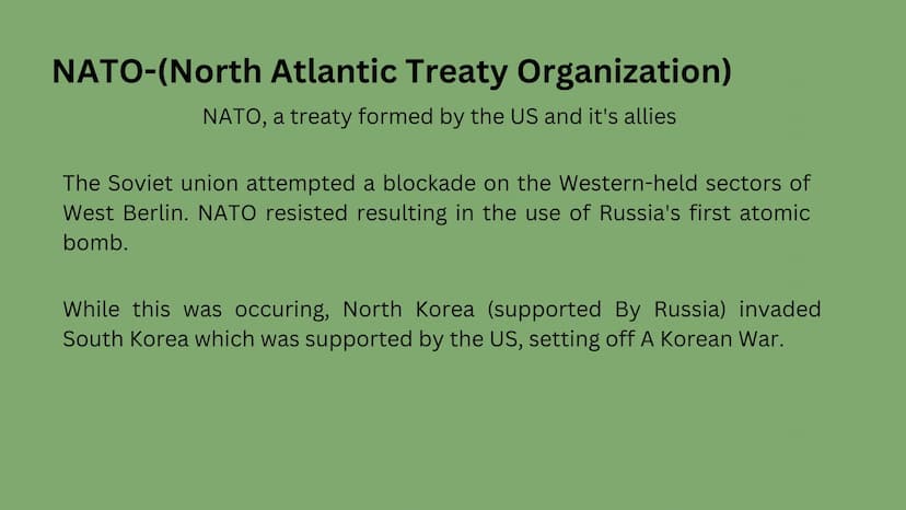 The Cold War
March 12, 1947 - December 26, 1991 What was it?
The cold war was essentially a rivalry between Russia (or the Soviet
Union) and