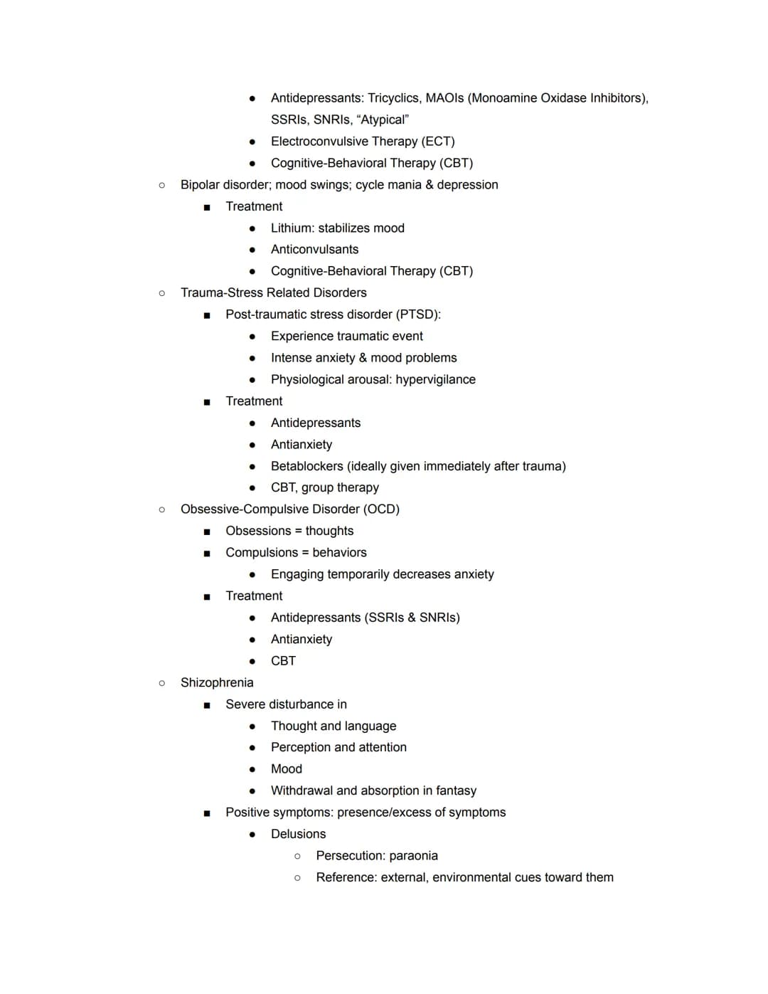 Psychology 1 Study Guide
Chapter 14: Psychological Disorders
O Abnormality: behavior that causes people to experience distress and prevent t