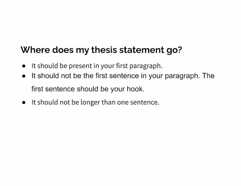 How to write a Thesis
Statement What is a thesis statement?
• A thesis statement summarizes your position on the topic of
your paper.
o Howe