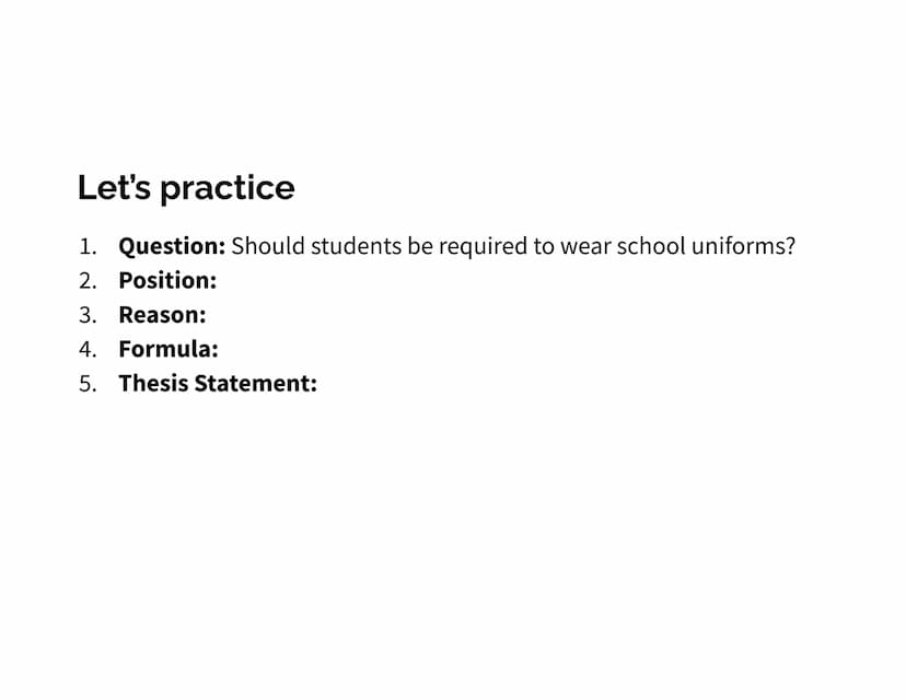 How to write a Thesis
Statement What is a thesis statement?
• A thesis statement summarizes your position on the topic of
your paper.
o Howe