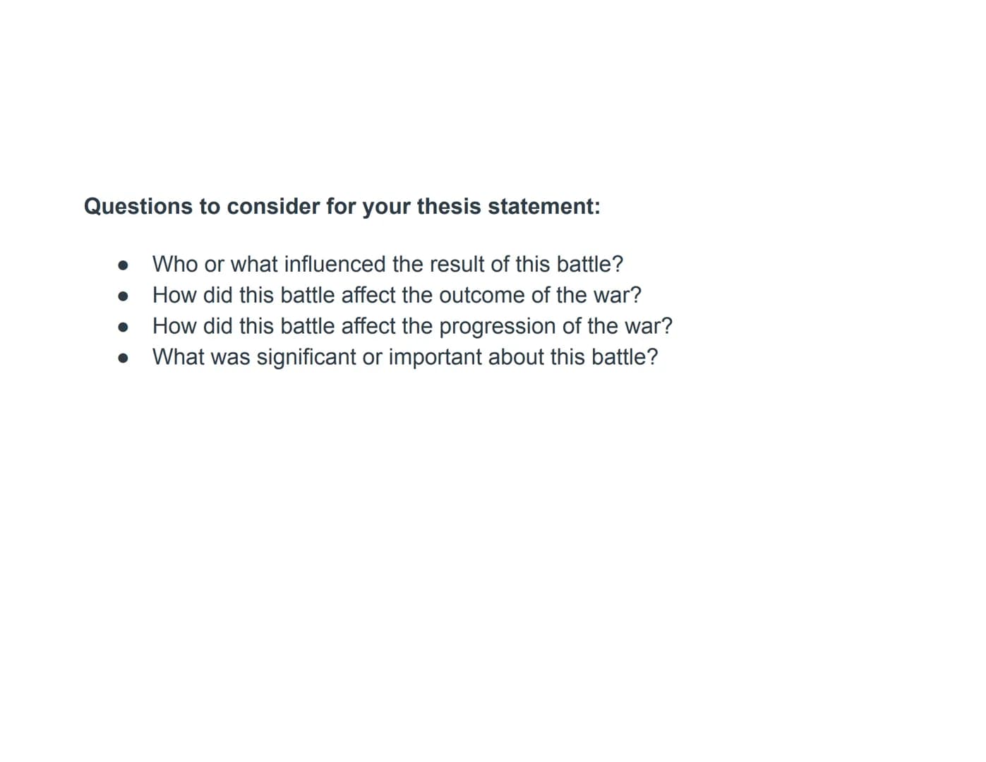 How to write a Thesis
Statement What is a thesis statement?
• A thesis statement summarizes your position on the topic of
your paper.
o Howe