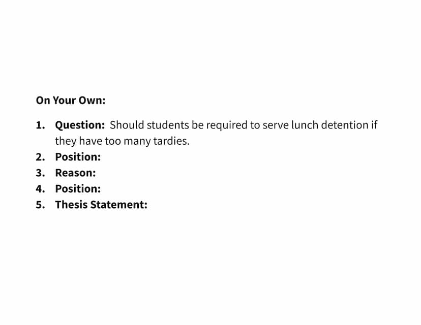 How to write a Thesis
Statement What is a thesis statement?
• A thesis statement summarizes your position on the topic of
your paper.
o Howe