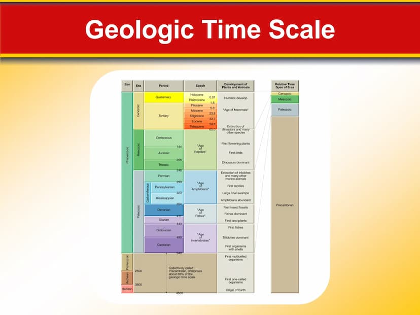 Chapter
13
Earth's History 13.1 Precambrian Time: Vast and Puzzling
Precambrian History
The Precambrian encompasses immense
geological time,