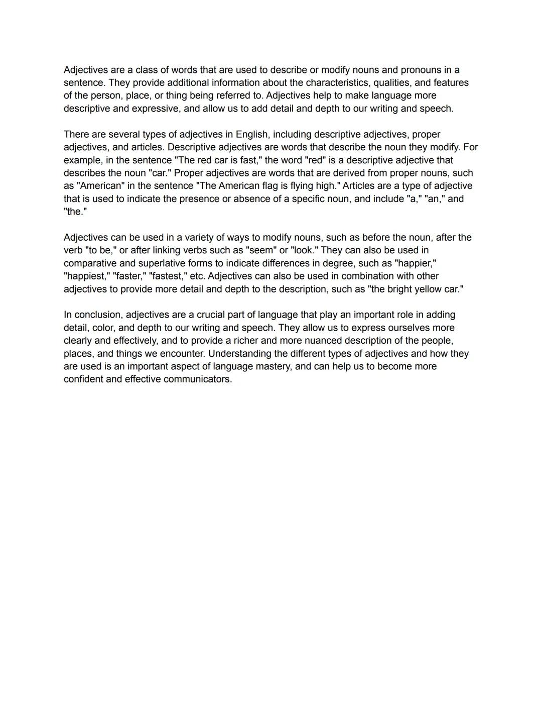 Understanding Adjectives: Definition and Usage