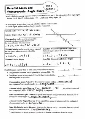 Know Parallel lines and Transversals : Angle Pairs thumbnail