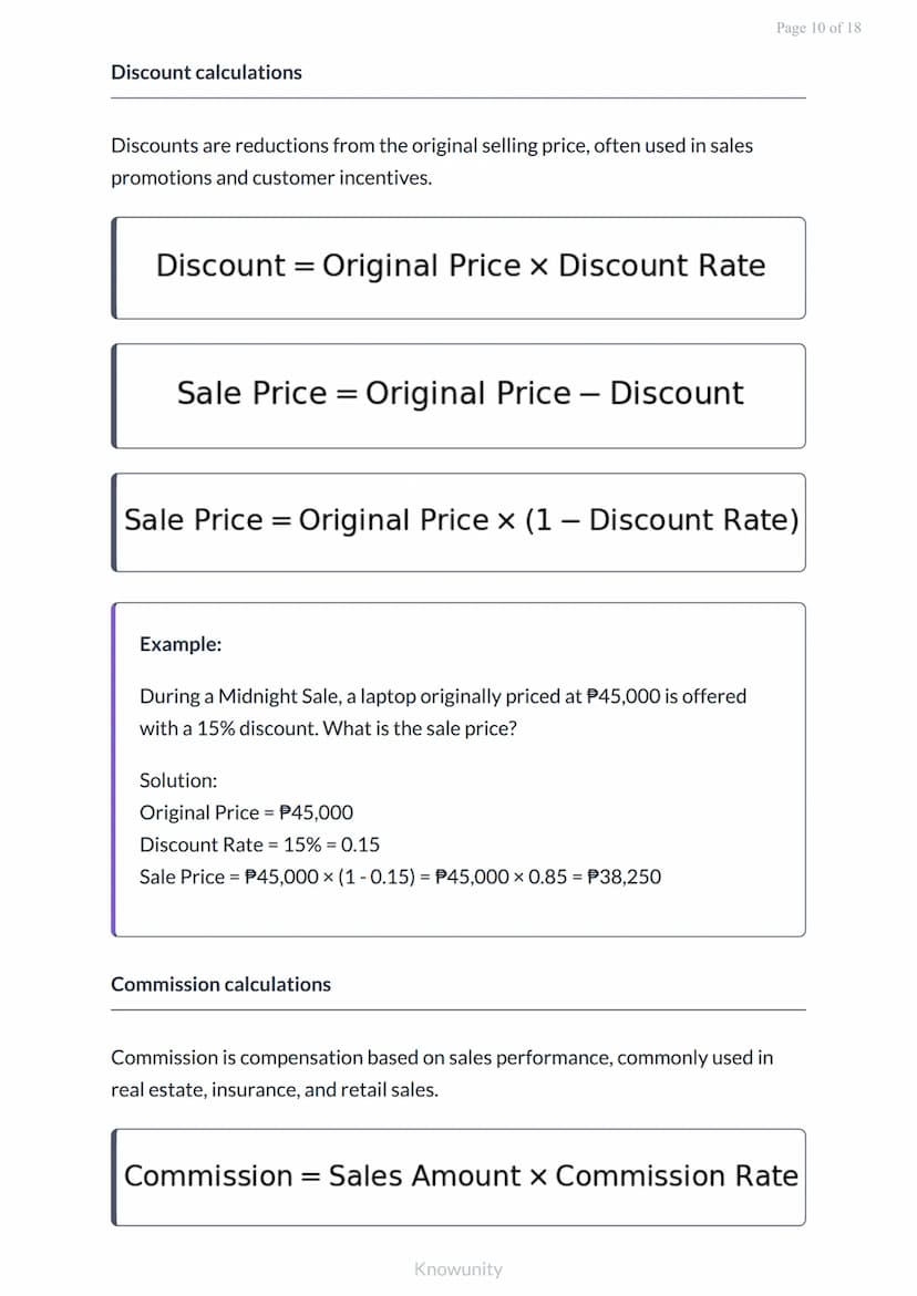 Fundamental Concepts of Business Mathematics: Word Problems
Master business word problems with practical Philippine
examples
What You'll Lea