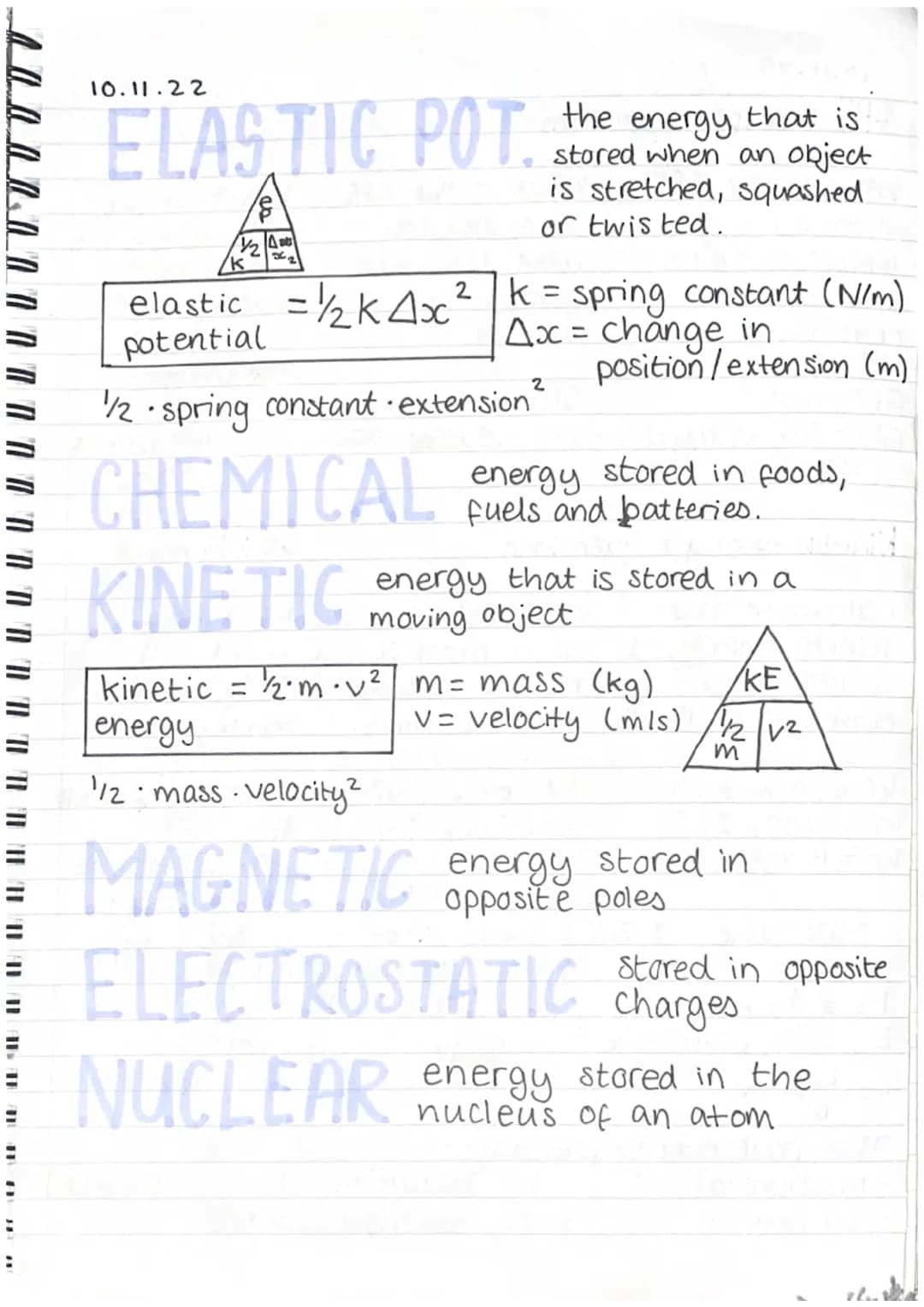 10.11.22
physics
LAW OF
CONSERVATION OF ENERGY
The idea that energy cannot be created or
destroyed, and it can only be transferred from
One 