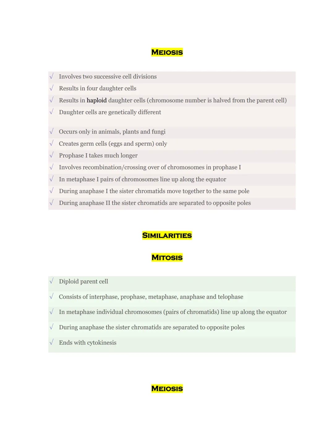 MEIOSIS VS MITOSIS
What's the Difference?
Cells divide and reproduce in two ways, mitosis and meiosis. Mitosis results in two identical
daug