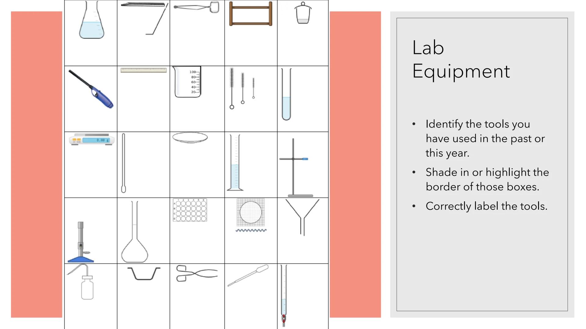 ತ
DEVELOPMENT OF
THE ATOMIC
STRUCTURE
Unit 1 | Day 3
Chemistry
Refifte 8.00
Temper
100
80-
60
40
20
O
Lab
Equipment
Identify the tools you
h