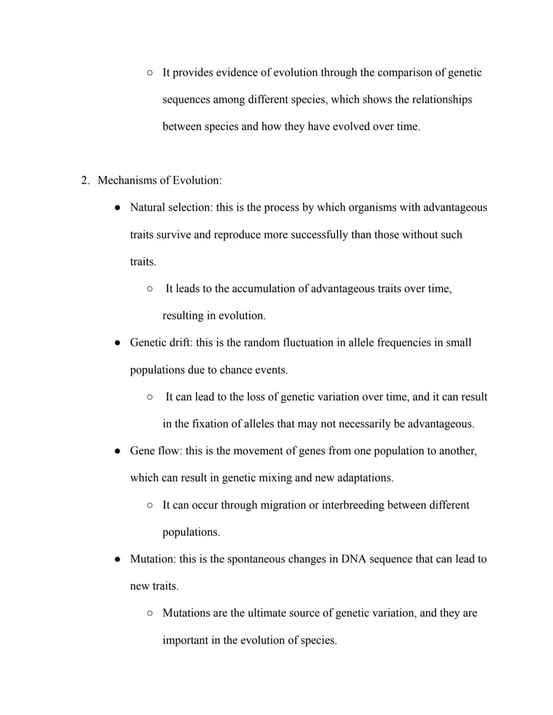 AP Biology Study Guide
VII. Evolution:
1. Evidence for Evolution:
• Fossils: the remains or traces of organisms from past geologic ages that