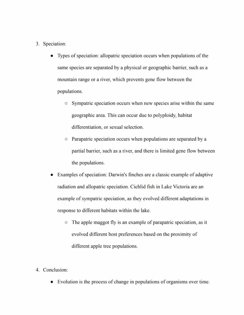 AP Biology Study Guide
VII. Evolution:
1. Evidence for Evolution:
• Fossils: the remains or traces of organisms from past geologic ages that
