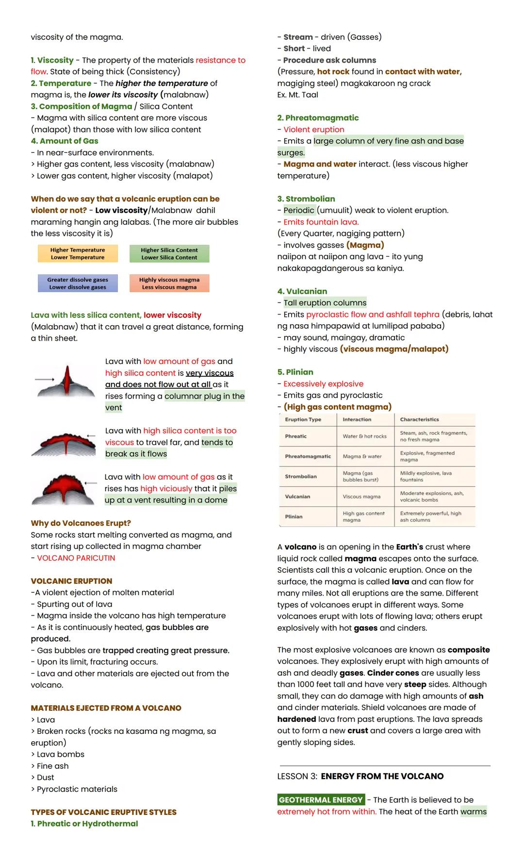 LESSON 1: INTRODUCTION TO VOLCANOES
VOLCANO
- A landform that has a main opening called a crater,
which can spew hot molten rock called lava