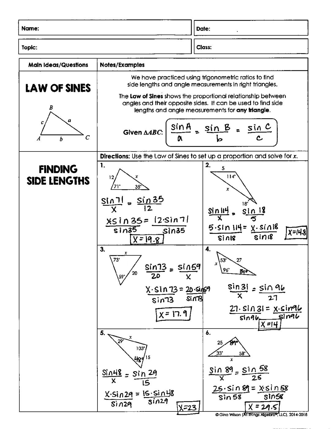 Fun With Triangles: Law of Sines and Angles!