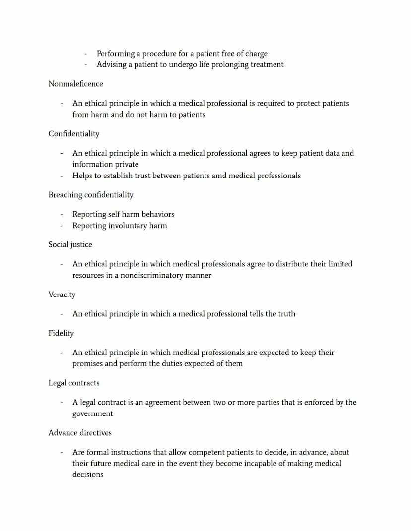 Medical Ethics and Advanced Directives
Principles of medical ethics
Medical ethics is a philosophy of professional medical conduct based upo