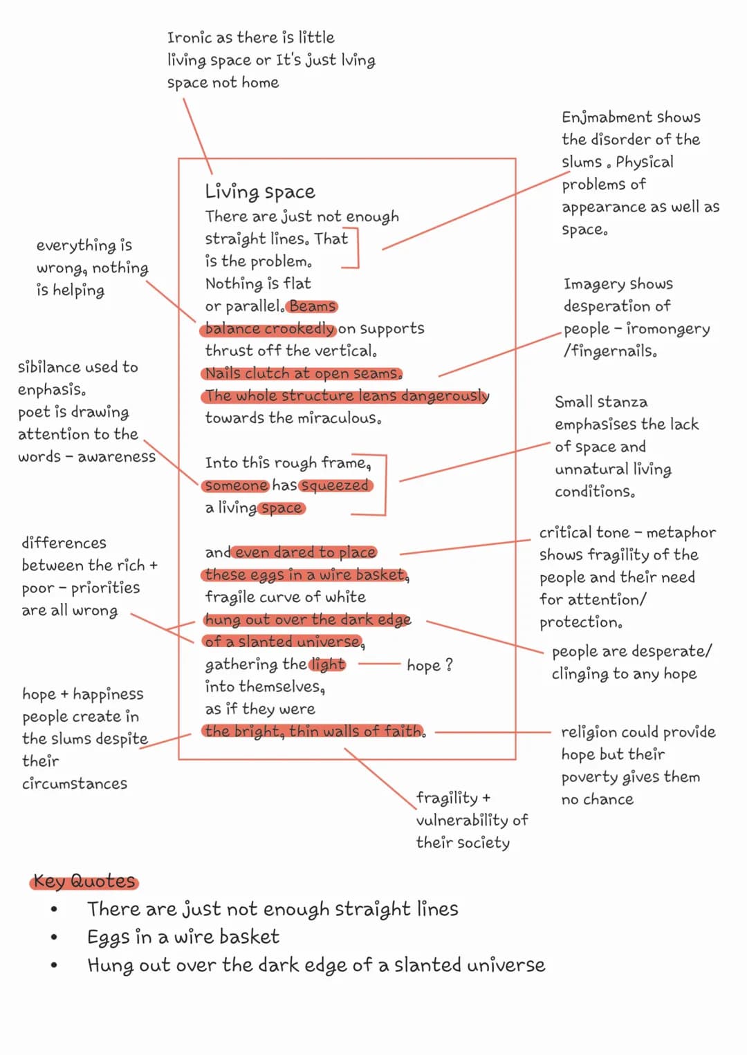 English
Context
●
●
Content
A poem about the living conditions in
Mumbai.
Raising awareness of issues faced.
Form and structure
No rhyme sch