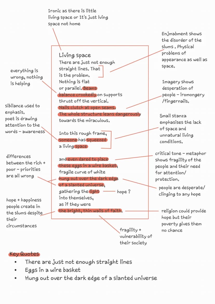 English
Context
●
●
Content
A poem about the living conditions in
Mumbai.
Raising awareness of issues faced.
Form and structure
No rhyme sch