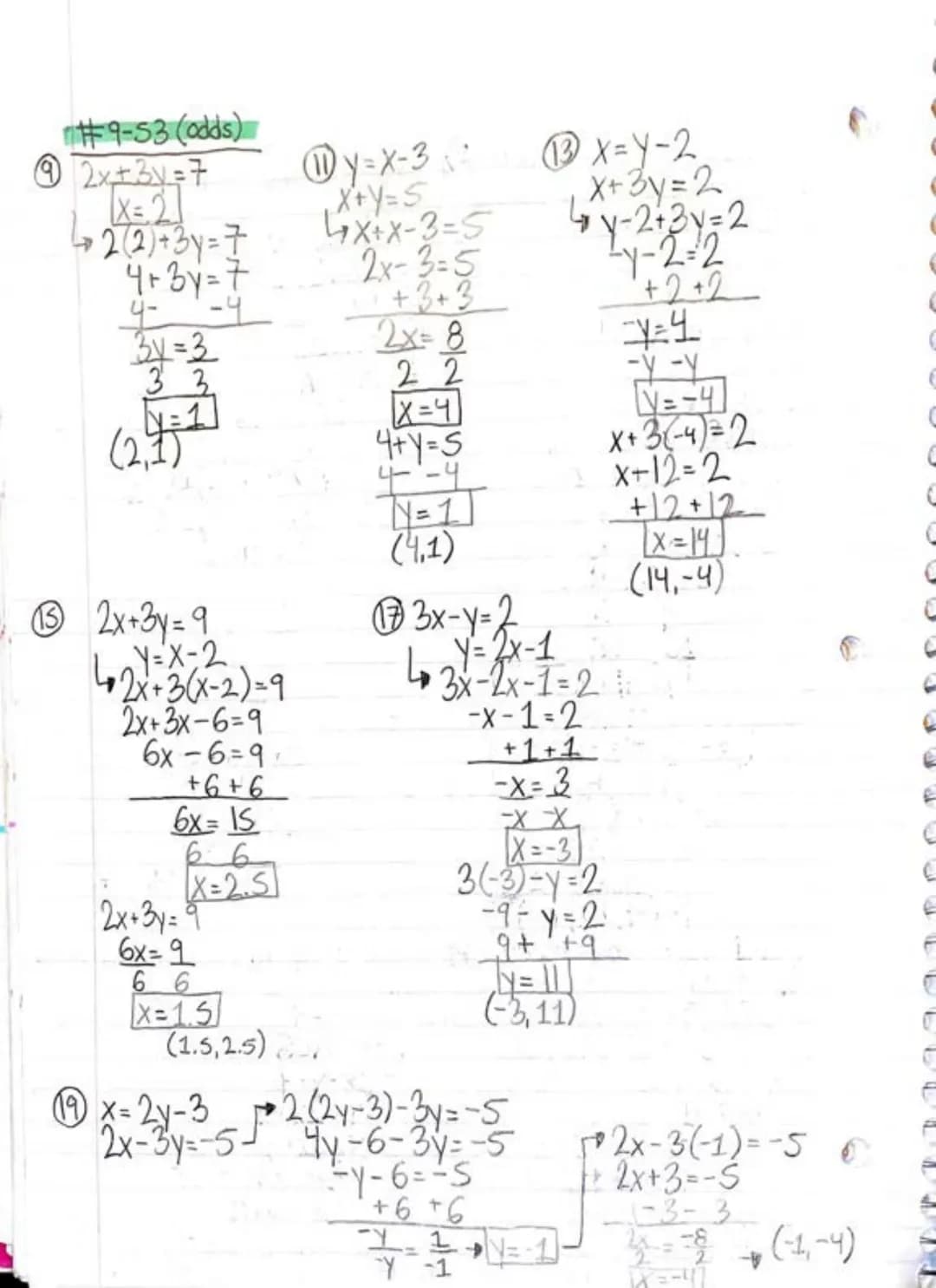 Section 6.2: Solving Systems of Linear Equations (substitution) 3/25/18
1. Finding a graphical solution of a system of equations is based on
