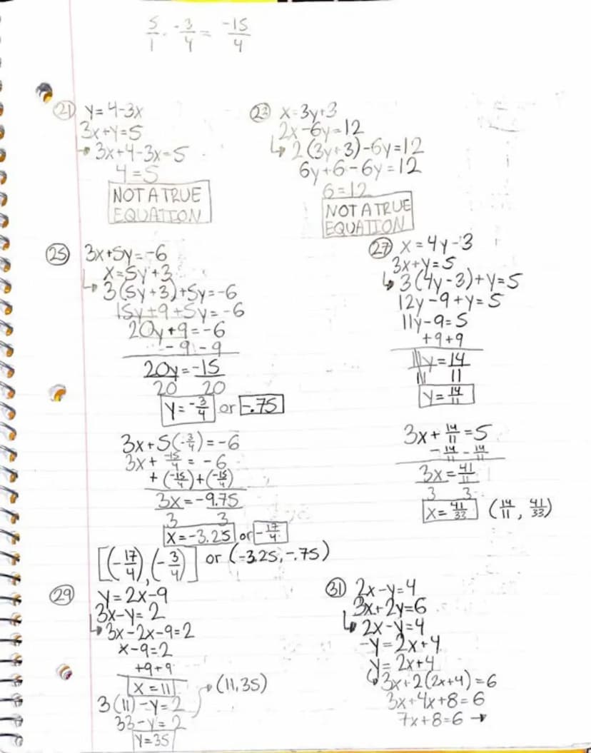 Section 6.2: Solving Systems of Linear Equations (substitution) 3/25/18
1. Finding a graphical solution of a system of equations is based on
