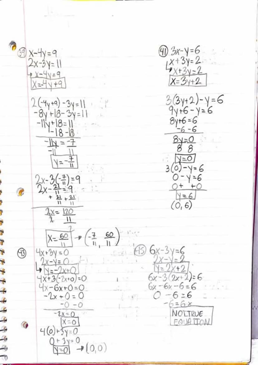 Section 6.2: Solving Systems of Linear Equations (substitution) 3/25/18
1. Finding a graphical solution of a system of equations is based on