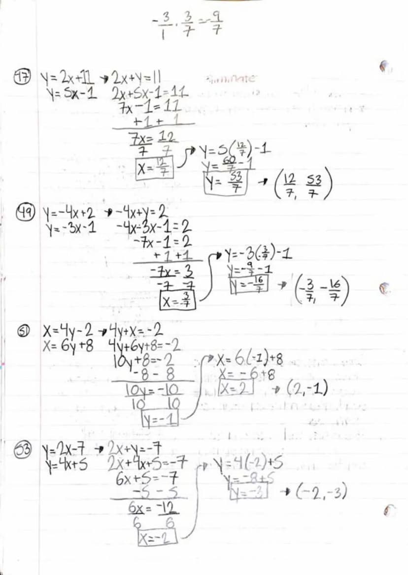 Section 6.2: Solving Systems of Linear Equations (substitution) 3/25/18
1. Finding a graphical solution of a system of equations is based on