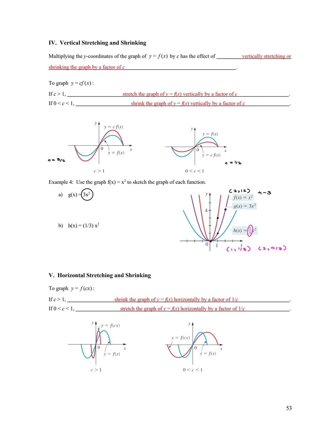 2.6
Transformations of Functions
I. Vertical Shifting
Adding a constant to a function shifts its graph
positive
Consider vertical shifts of 