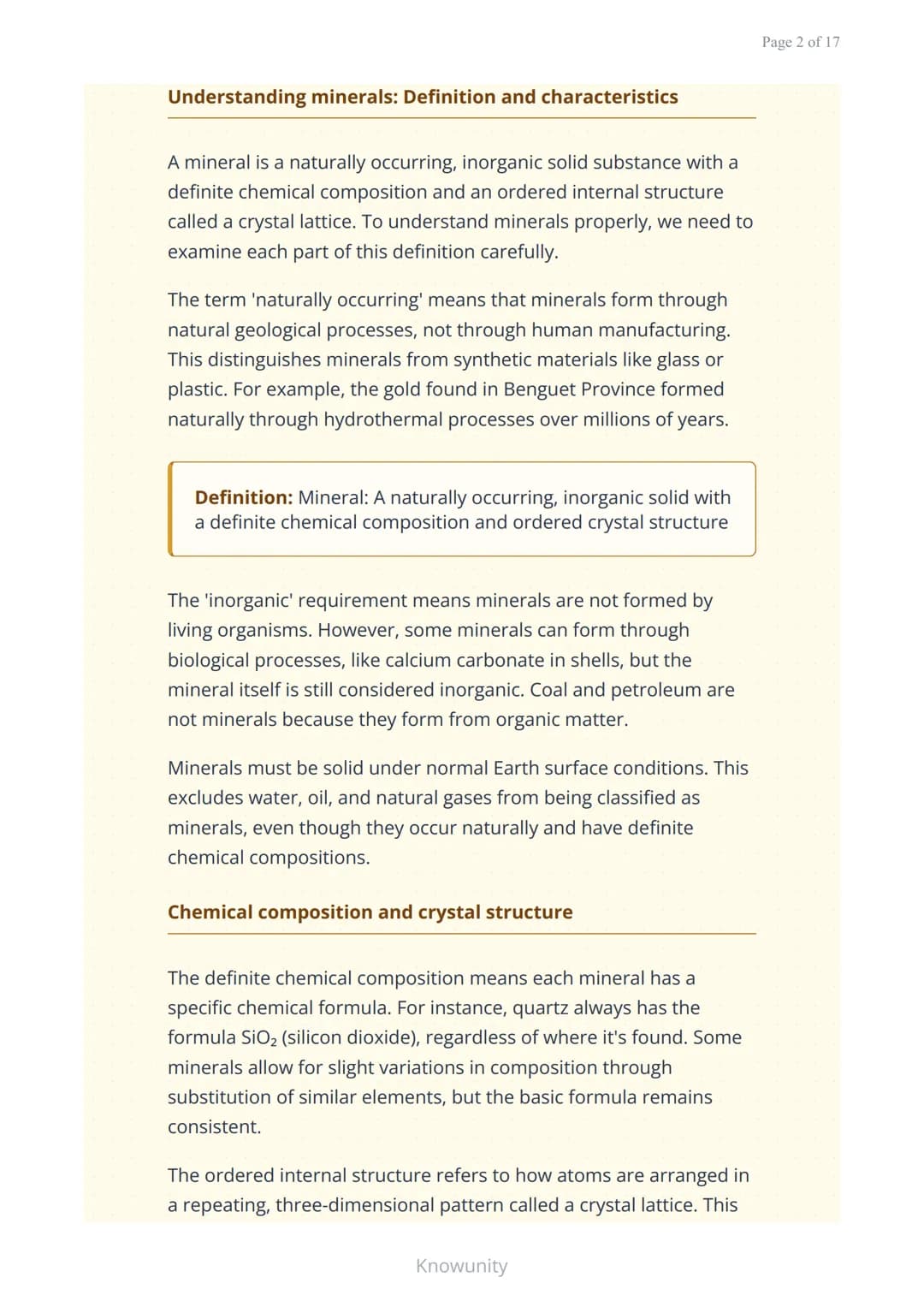 Minerals and Rocks: Properties and Classification of Minerals
Understanding mineral properties and
classification systems
What you will lear