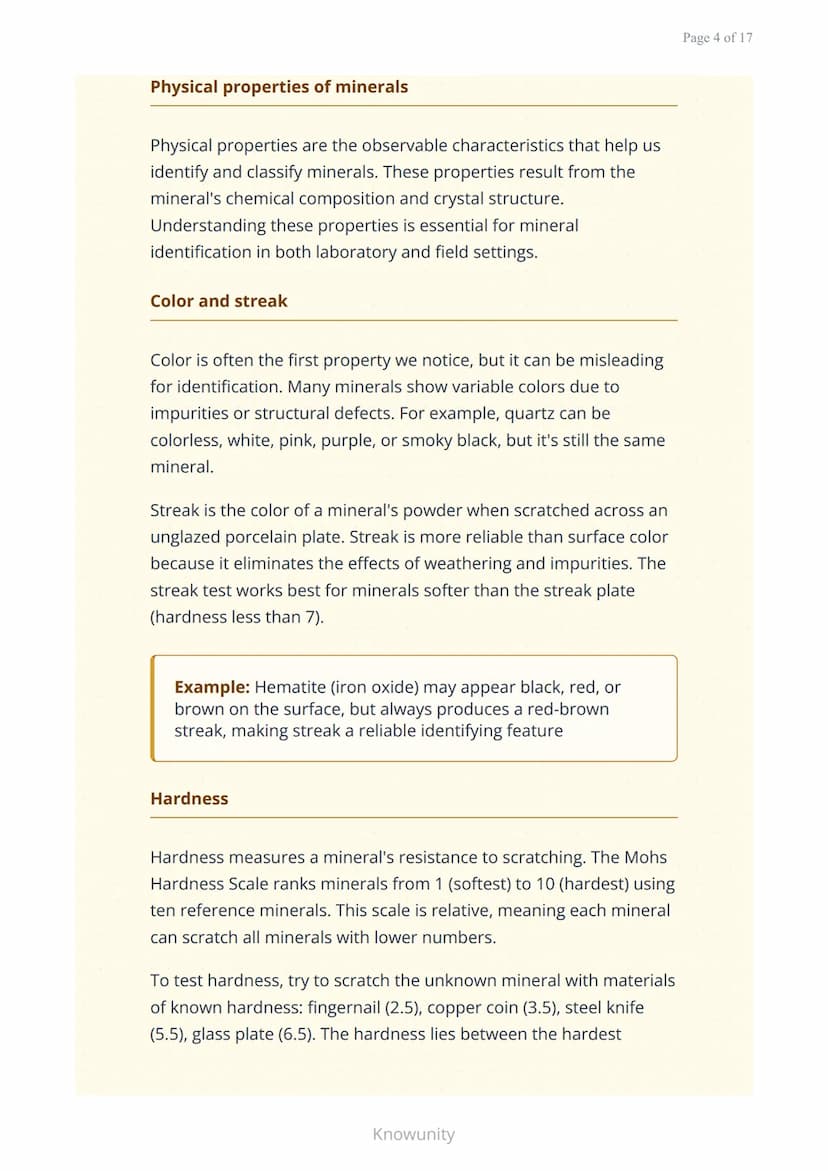 Minerals and Rocks: Properties and Classification of Minerals
Understanding mineral properties and
classification systems
What you will lear