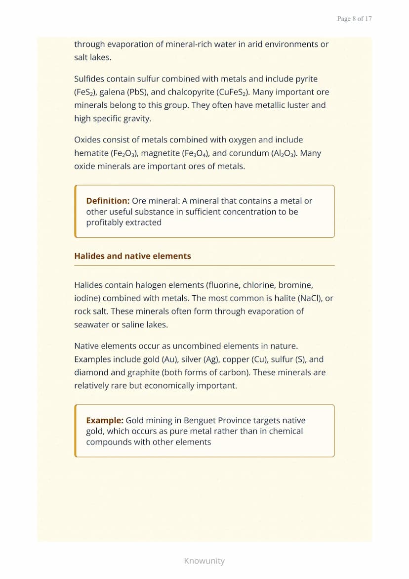Minerals and Rocks: Properties and Classification of Minerals
Understanding mineral properties and
classification systems
What you will lear