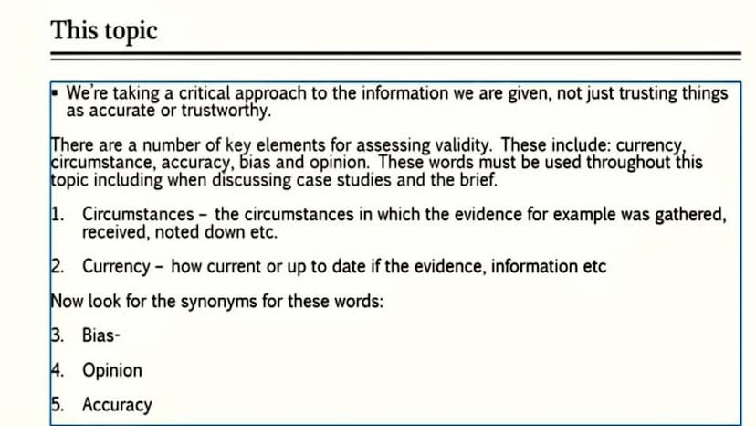 
<p>When examining information for validity, it is essential to rank sources of information in order of trustworthiness. To determine how tr