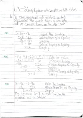 Know Solving Equations with Variables on Both Sides thumbnail