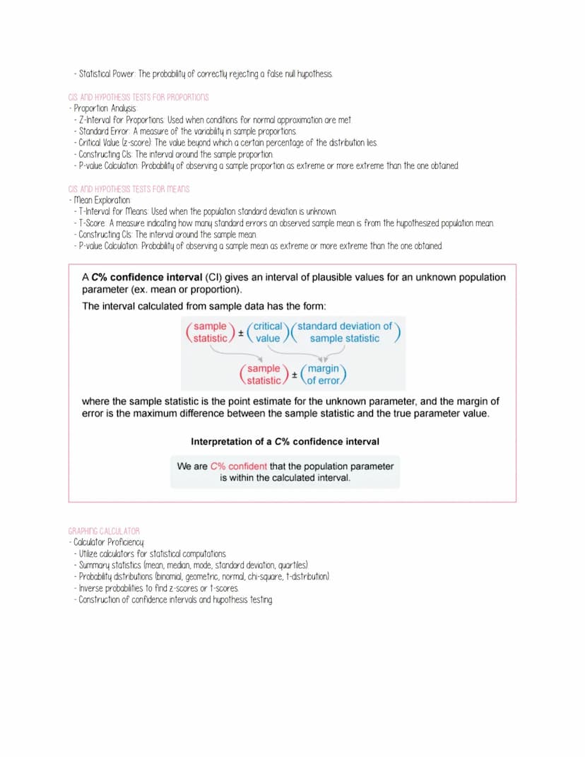 AP Statistics Key Topics
Units 1 and 2: Exploring Data
SUMMARIZING CATEGORICAL AND QUANTITATIVE DATA
- Graphical Representations:
- Categori