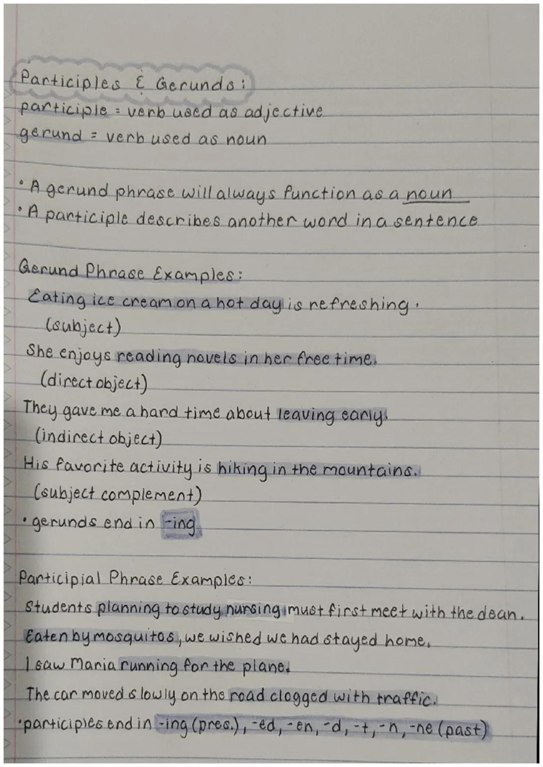 Understanding Gerunds and Participles