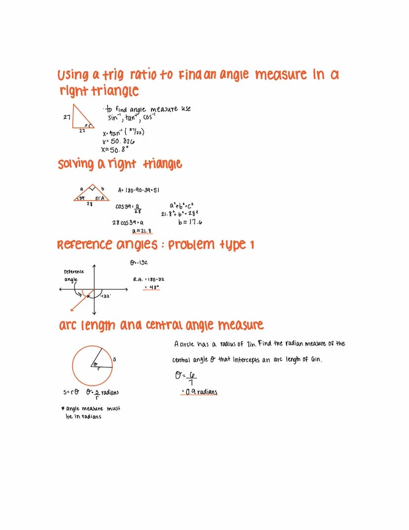 using the pythagorean theorem to find a trig
ratio
tano
17
X
o
8
57
Using a trig ratio to find a side length in a right
triangle
8
0
10
115
