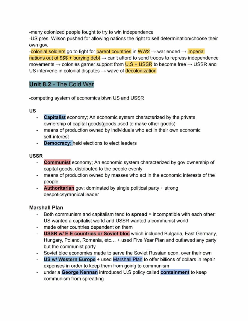 <h2 id="unit81settingthestageforcoldwaranddecolonization">Unit 8.1 - Setting the Stage for Cold War and Decolonization</h2>
<p>The Big Three