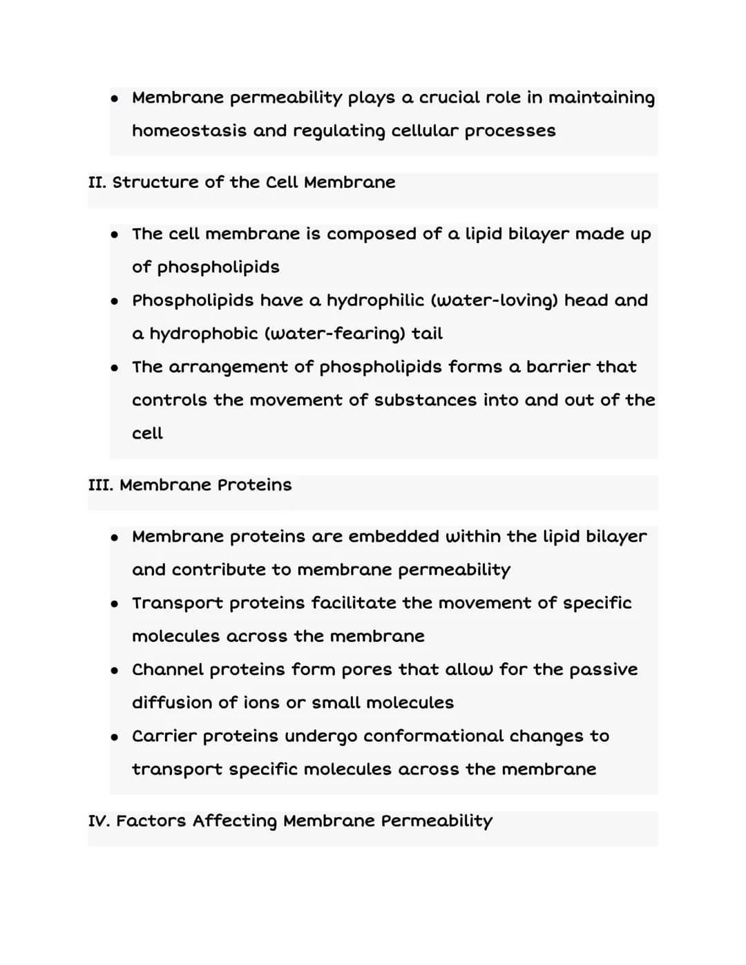 2.5
MEMBRANE PERMEABILITY
Protein
channel
AAAAAA
Cell membrane
B B B B B B B B
Extracellular space
Carrier
proteins
Intracellular space
AP B