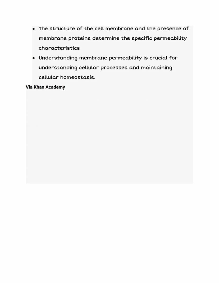2.5
MEMBRANE PERMEABILITY
Protein
channel
AAAAAA
Cell membrane
B B B B B B B B
Extracellular space
Carrier
proteins
Intracellular space
AP B