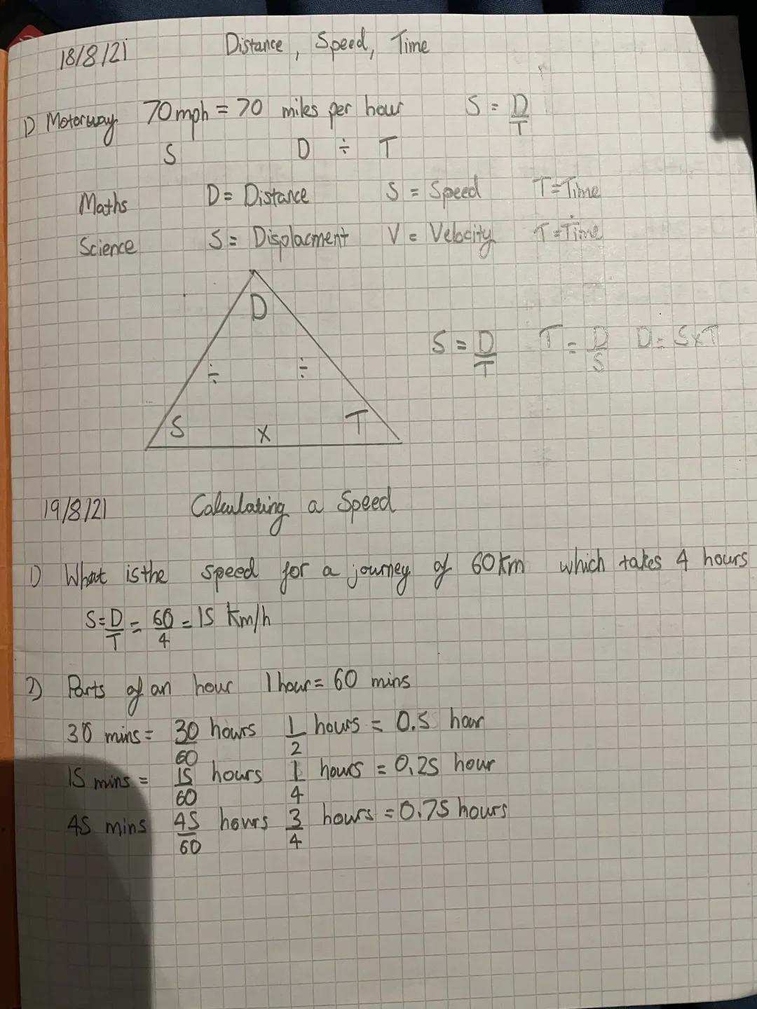 Maths Speed Distance Time