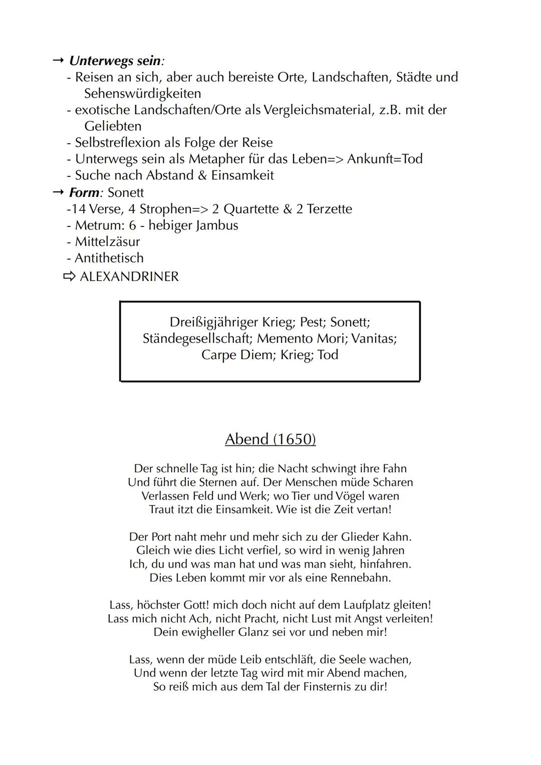 Lyrik: „Unterwegs sein"

Motive
→ Sehnsucht, Heimweh, Fernweh
→ Unterwegs sein als Entwicklungsprozess
→ "Sehnsuchtsland": Italien
→ Unterwe