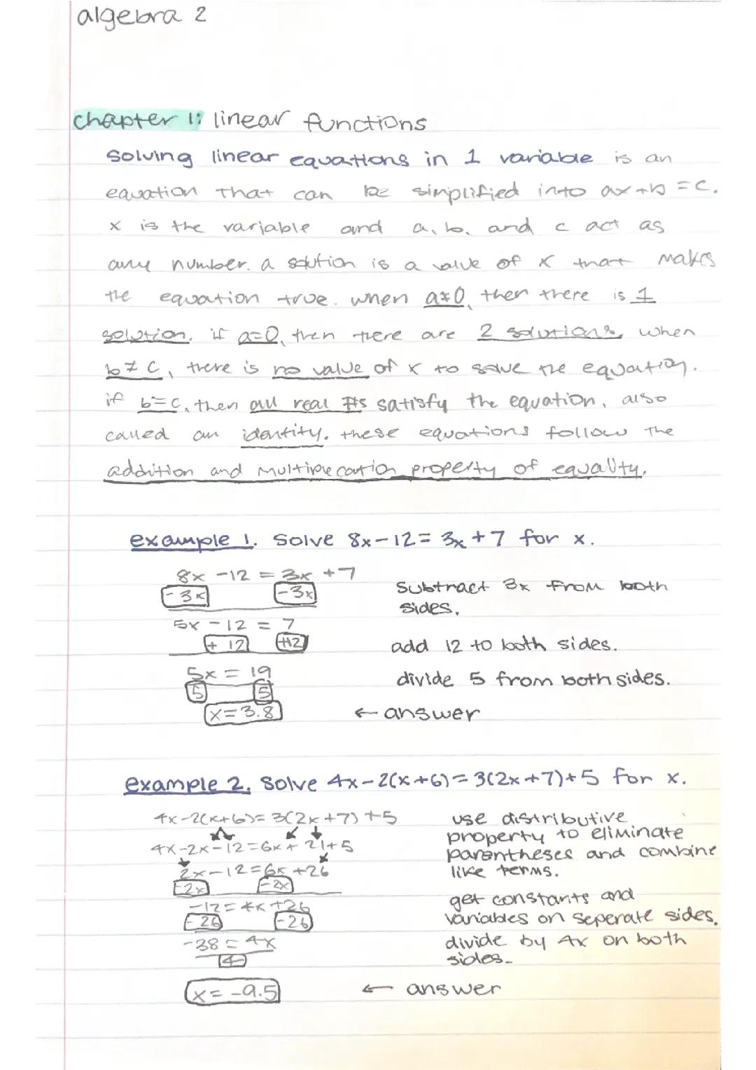Linear Function: Solving Linear Equations in 1 Variable