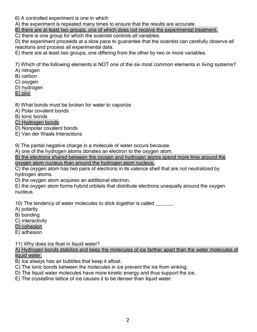 Exam 1 - Summer 2018
Biology 150 - General Biology I
150 Points Total
Use your scantron sheet for questions #1-50.
Multiple Choice - 2 point