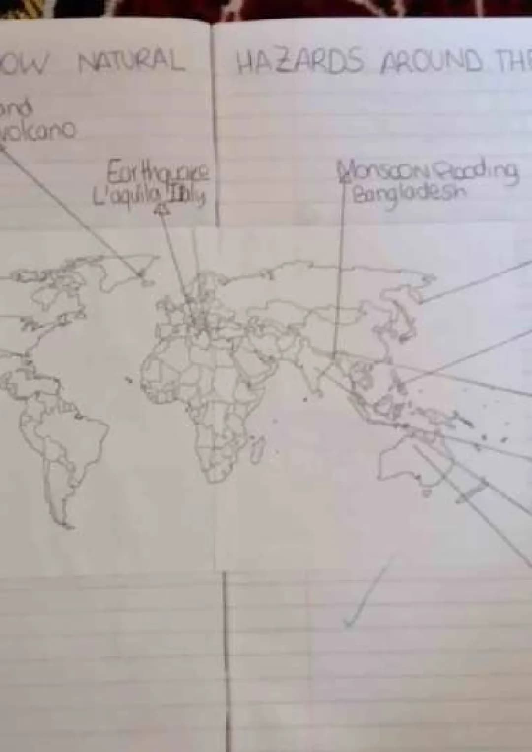A Map to show Natural Hazards around the World