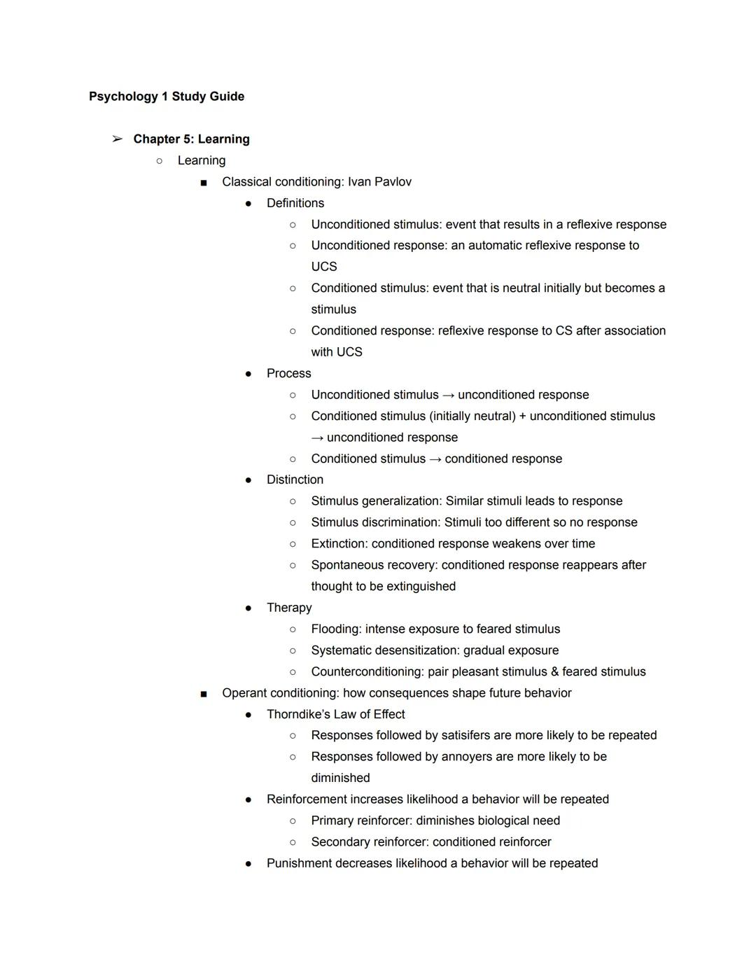 Understanding Learning: Chapter 5 Psychology Study Guide