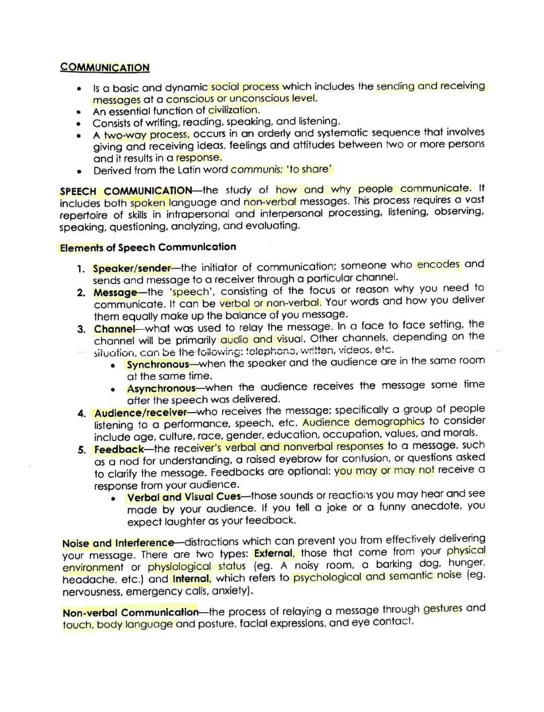 Speech Communication Elements, Context, Types, Level of Speech, and the Models of the Process Communication 