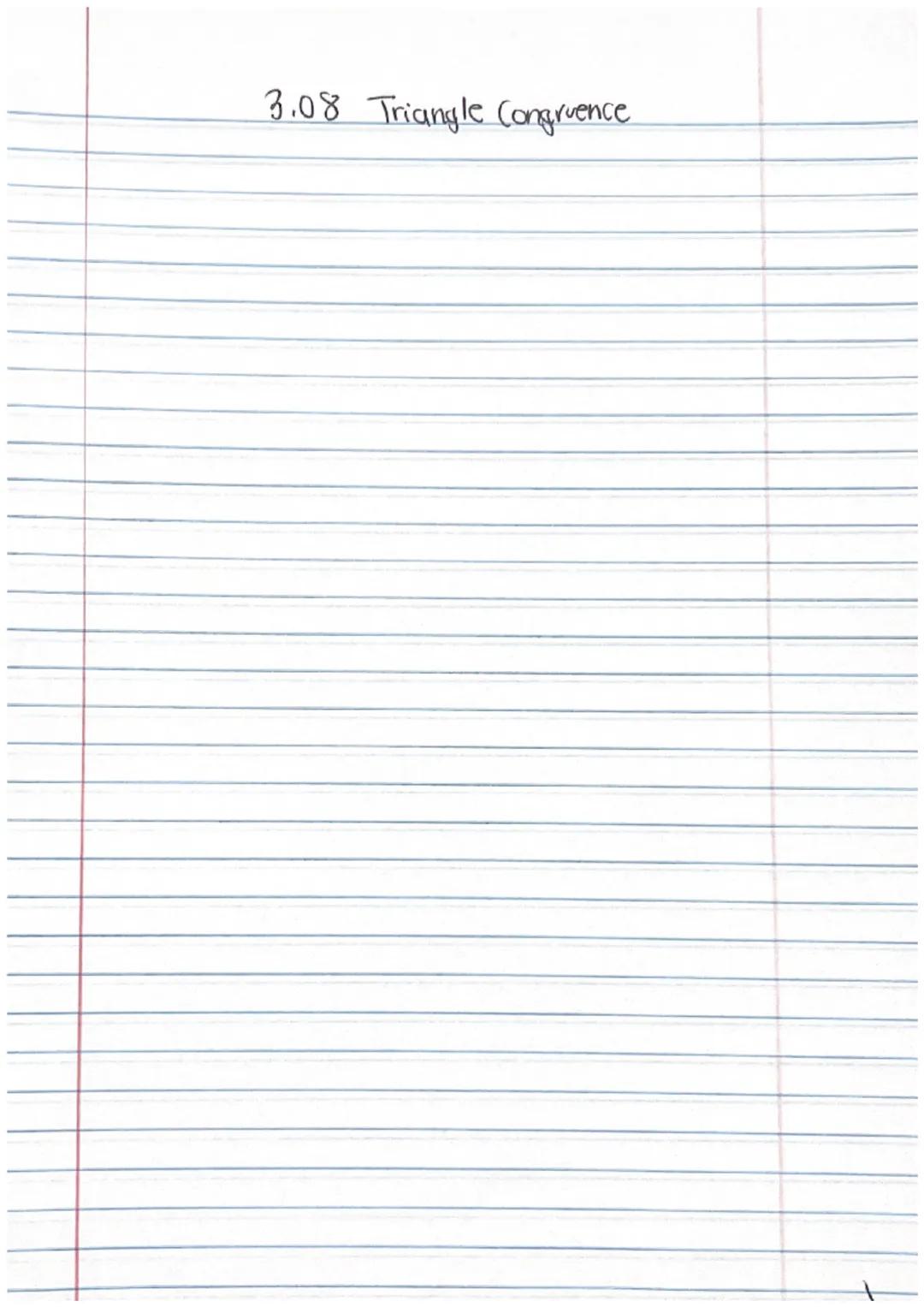 3.08 Triangle Congruence included angle
The angle formed by two sides.
ex) which angle is the Included angle for
Sides AB and BC
A. Angle c
