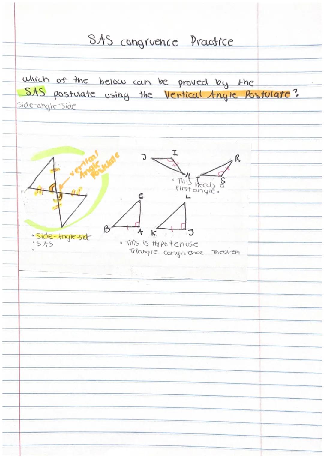 3.08 Triangle Congruence included angle
The angle formed by two sides.
ex) which angle is the Included angle for
Sides AB and BC
A. Angle c
